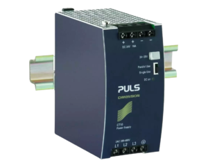 Fuente de alimentación trifásica PULS Dimension CT, 24 V, 10 A, compacta y de alta eficiencia.
