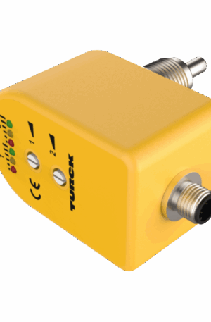 Sensor de flujo por inserción TURCK FCS con detección calorimétrica para control de medios líquidos y gaseosos.