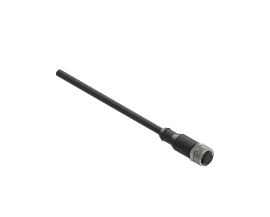 Conector hembra M12 recto de 12 polos con cable de 3 metros y funda PVC, Pizzato VF CA12PD3M