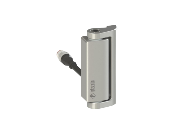Interruptor de bisagra de seguridad PIZZATO HP AA052F-0.2PM con carcasa metálica y cable de PVC de 0,2 m.