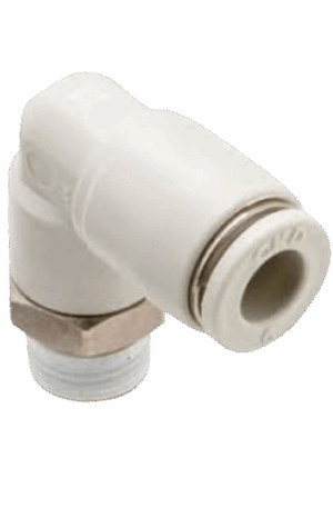 Conexión rápida en codo CKD GWL10-10, rosca Rc 3/8" y tubo 10 mm